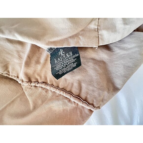 RALPH LAUREN Pillowcase Standard 100% Cotton Beige Tan Self Welted Traditional - Picture 1 of 7